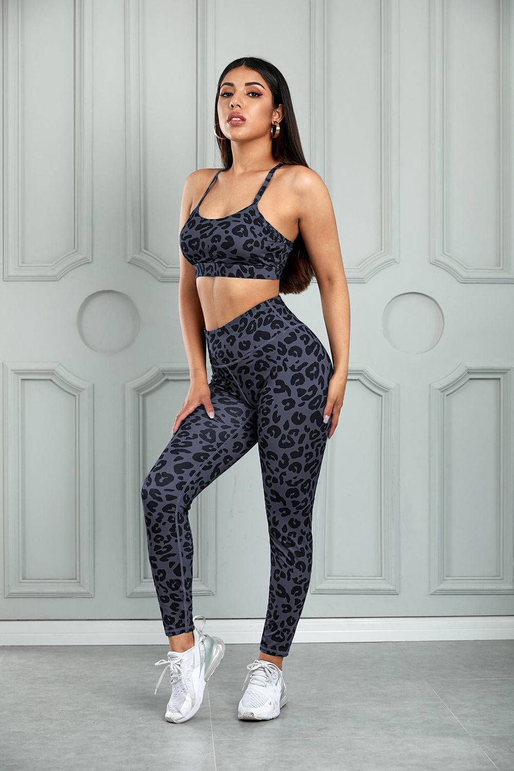 Leopard Sports Bra and Leggings Set - Marie Lashaays 