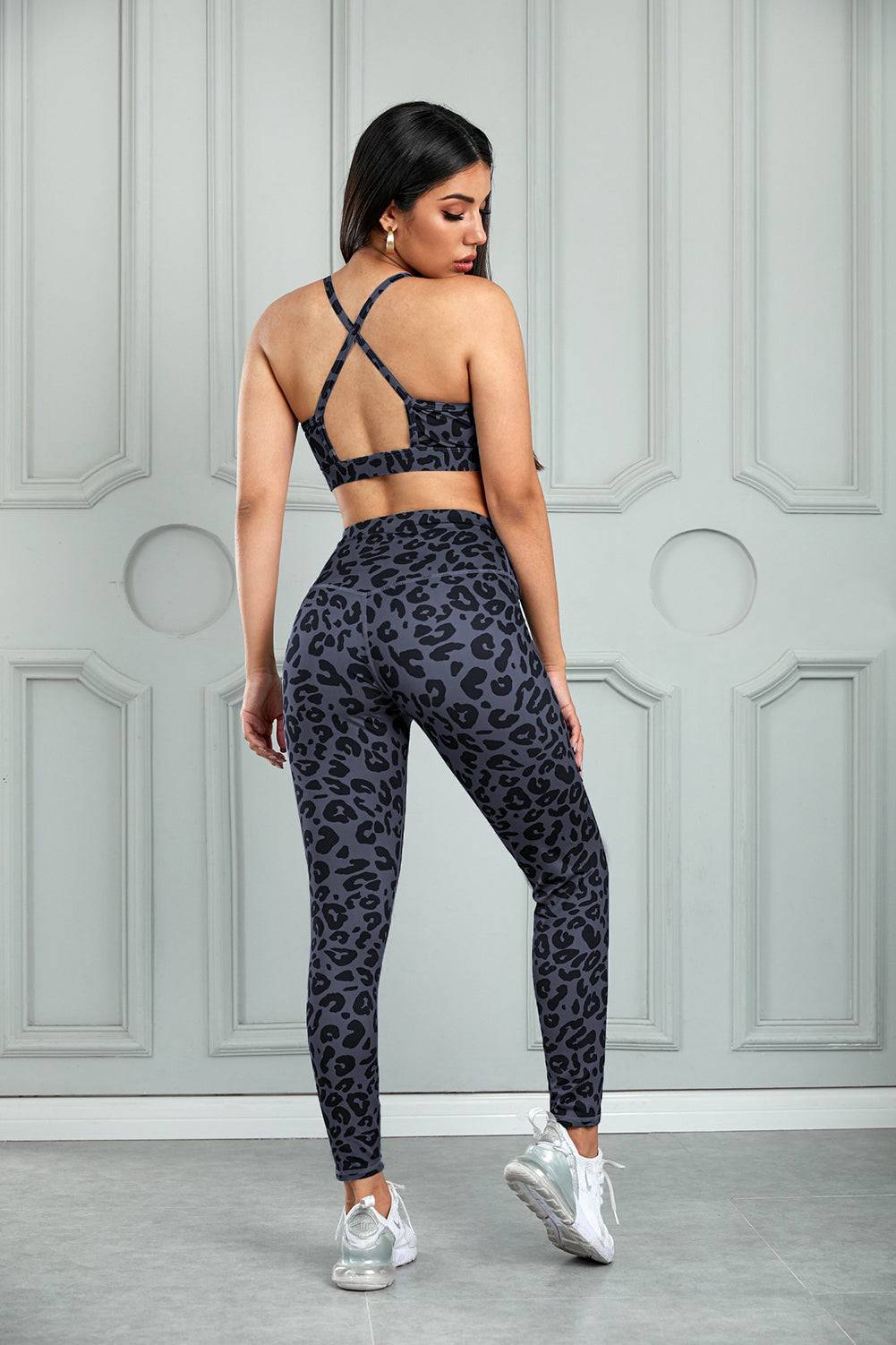 Leopard Sports Bra and Leggings Set - Marie Lashaays 