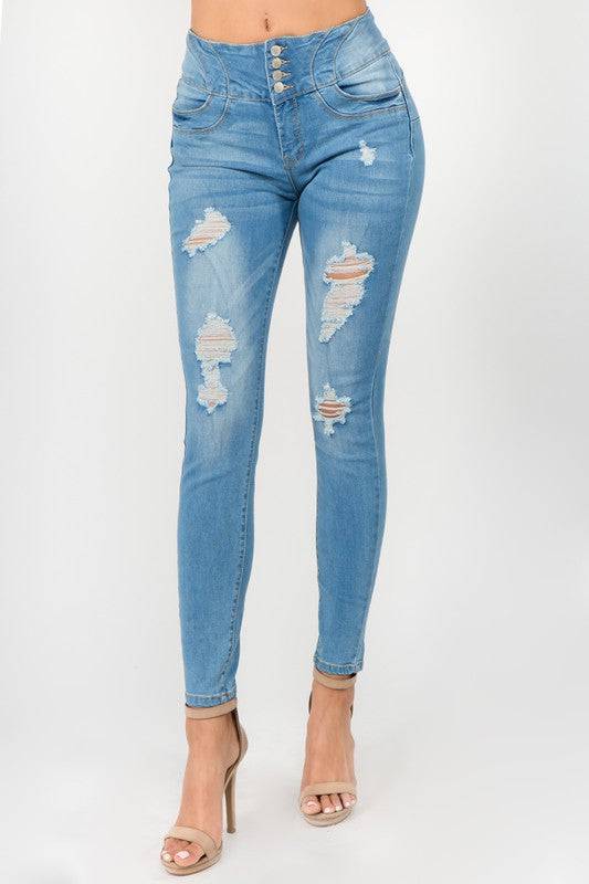 Ultra High Rise Ripped Jeans - Marie Lashaays 