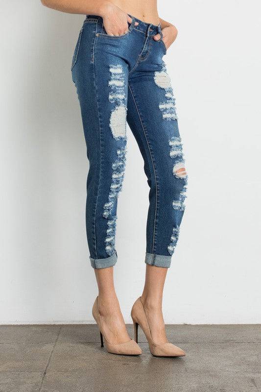 Medium Wash Ripped Premium Jeans - Marie Lashaays 