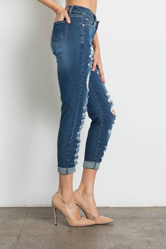 Medium Wash Ripped Premium Jeans - Marie Lashaays 