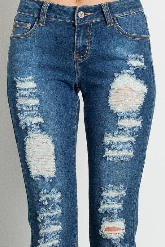 Medium Wash Ripped Premium Jeans - Marie Lashaays 