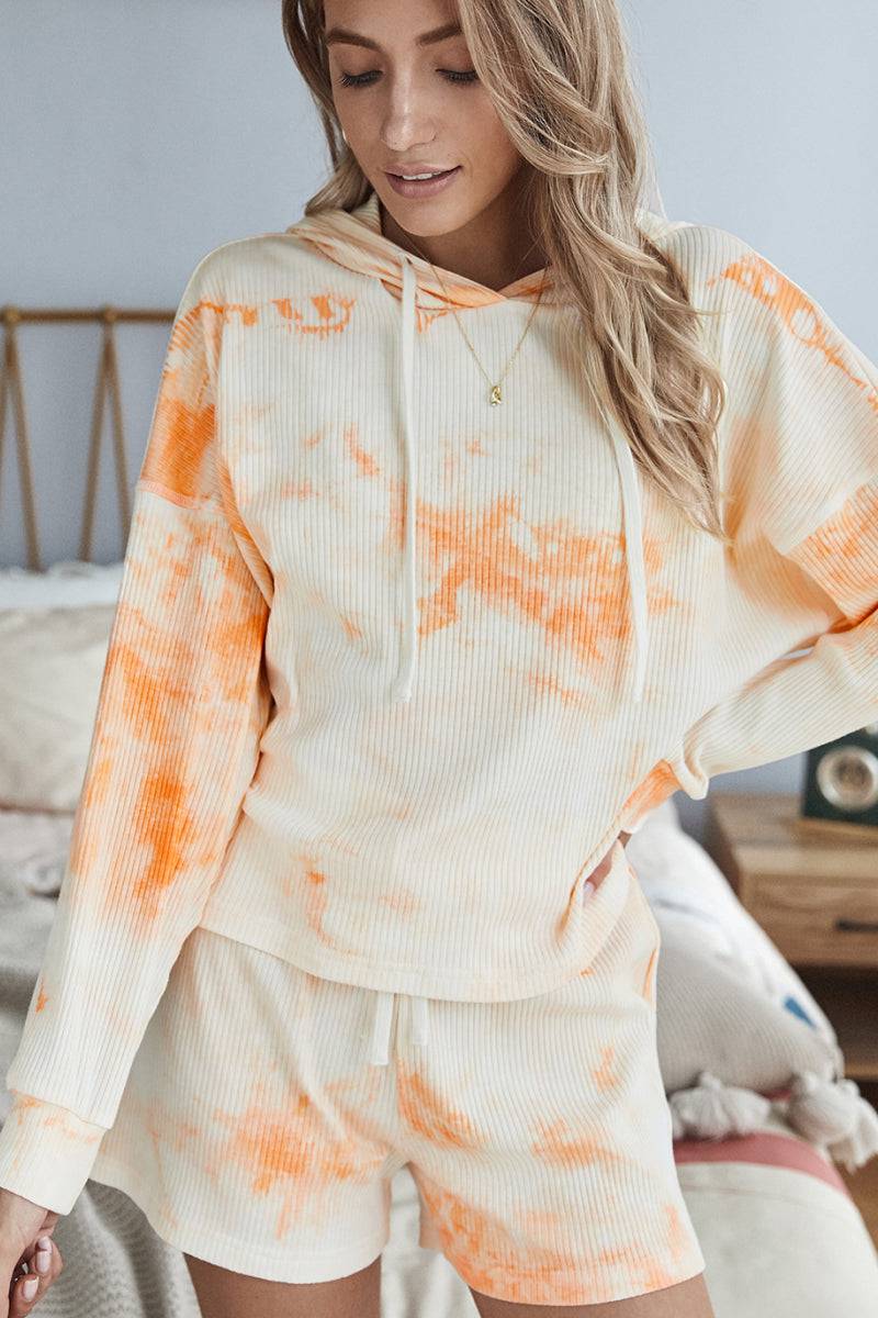 Tie Dye Hoodie and Shorts Lounge Set - Marie Lashaays 