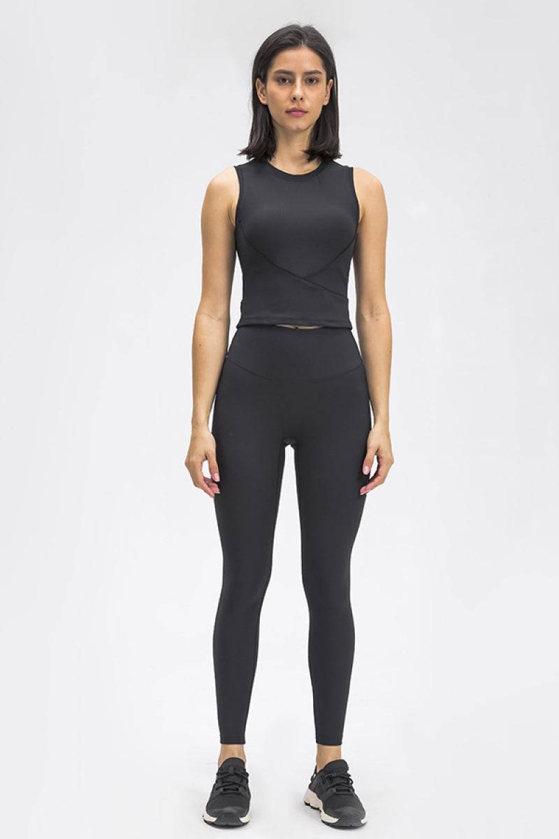 Seamless Wide Band Waist Sports Leggings - Marie Lashaays 