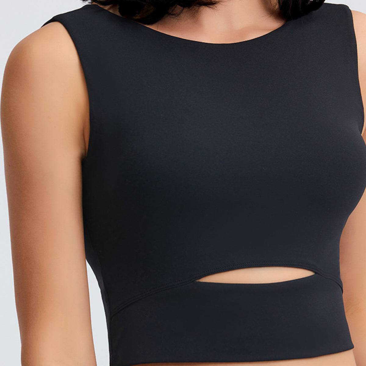 Sleeveless Keyhole Cropped Active Top - Marie Lashaays 