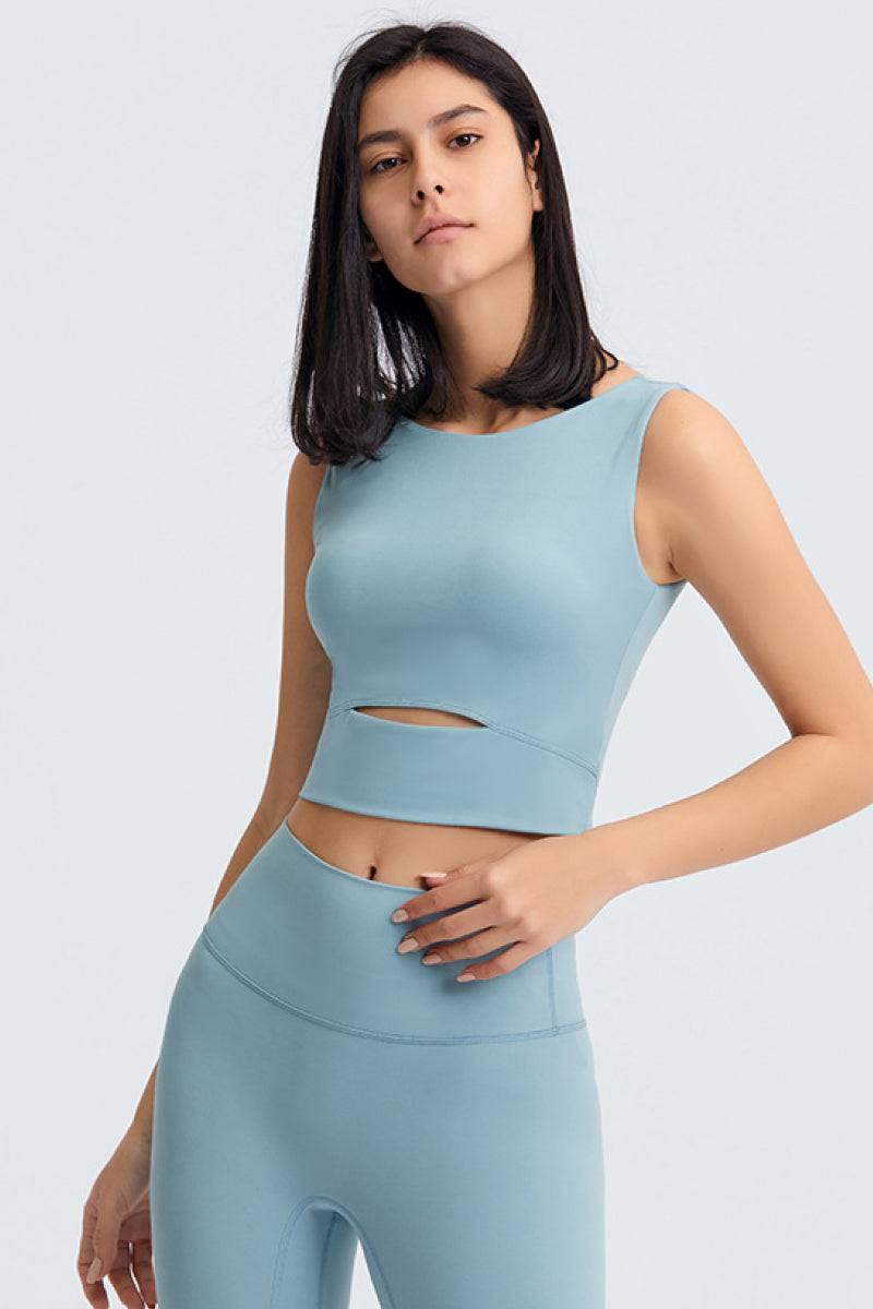 Sleeveless Keyhole Cropped Active Top - Marie Lashaays 