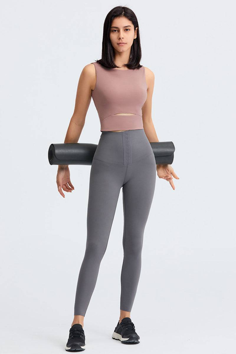 Sleeveless Keyhole Cropped Active Top - Marie Lashaays 