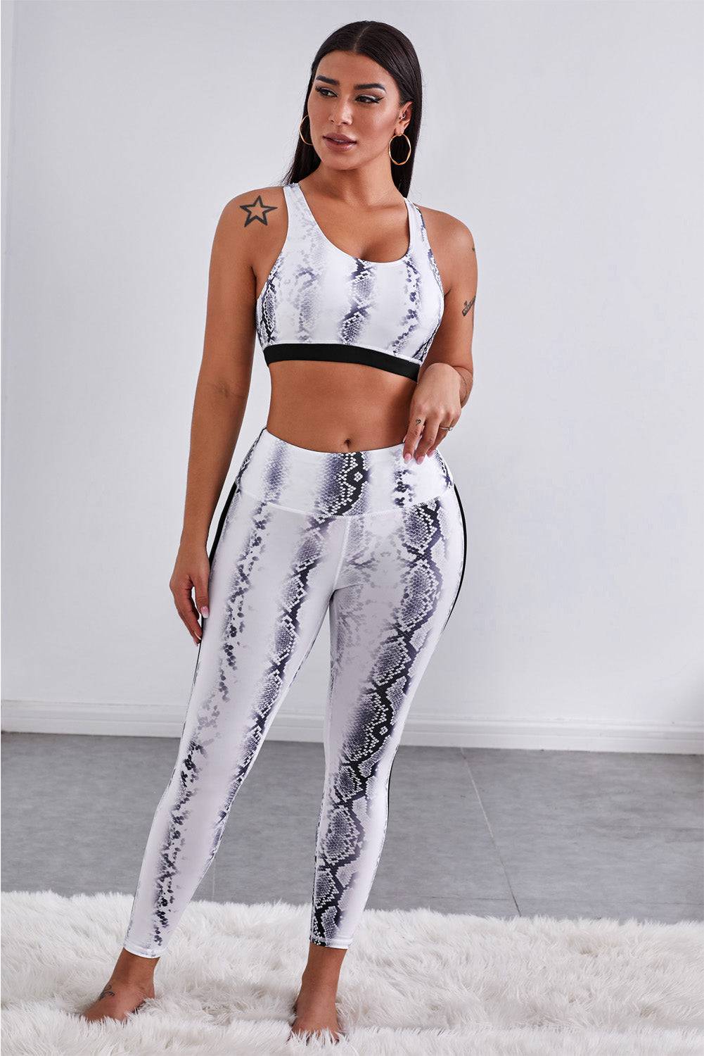 Snakeskin Sports Bra and Leggings Set - Marie Lashaays 