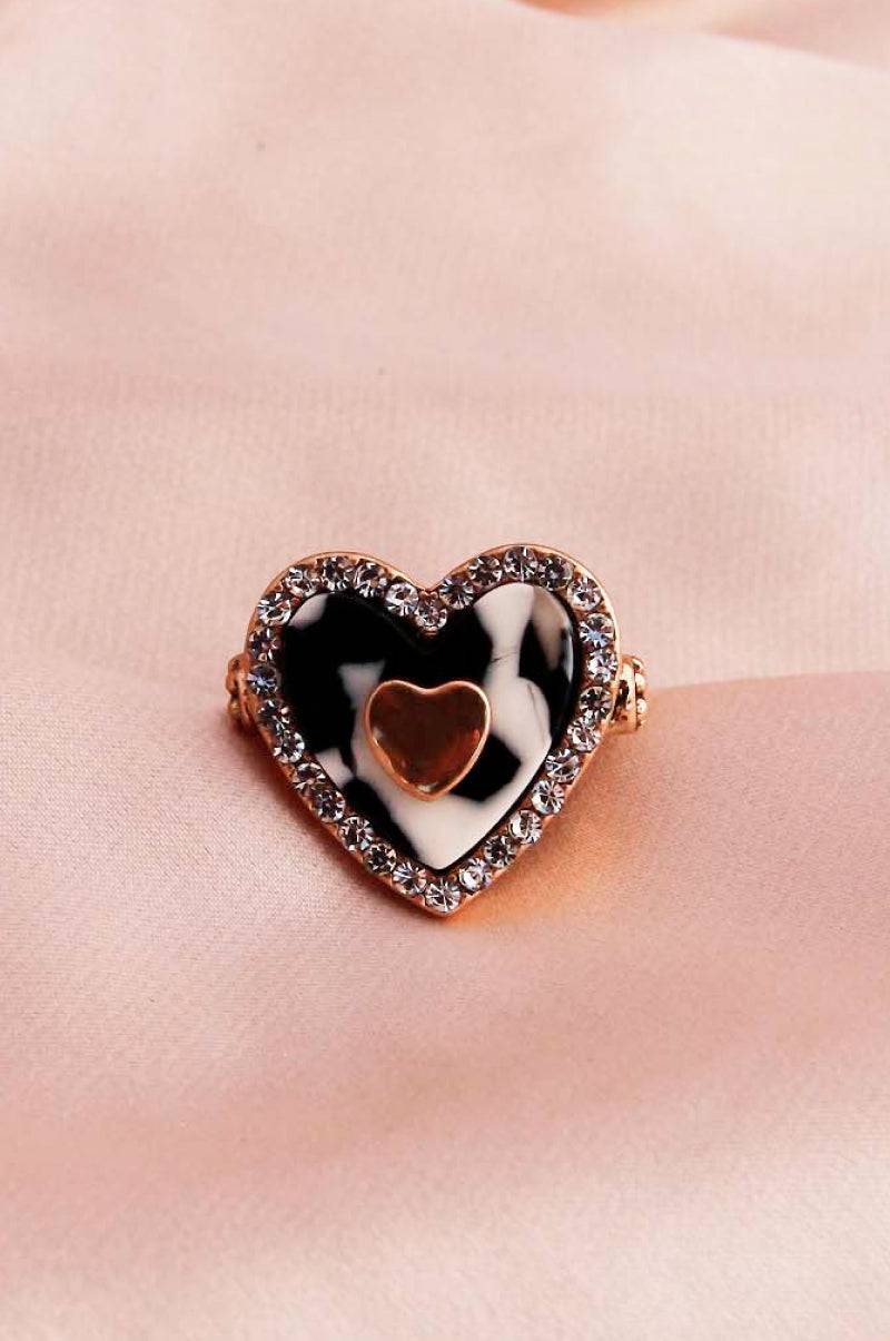 Stone Heart Shaped Ring - Marie Lashaays 