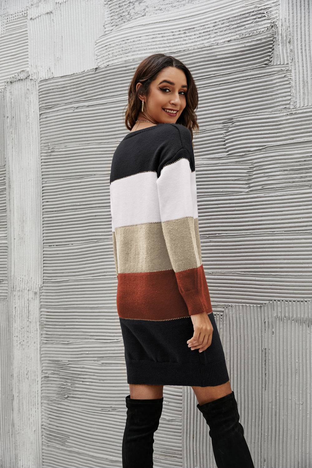 Striped Sweater Dress - Marie Lashaays 