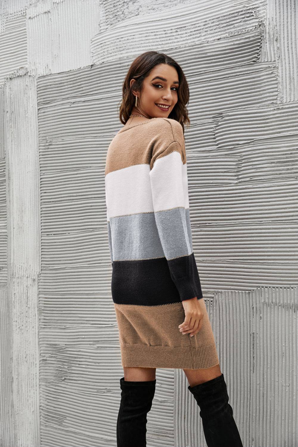 Striped Sweater Dress - Marie Lashaays 