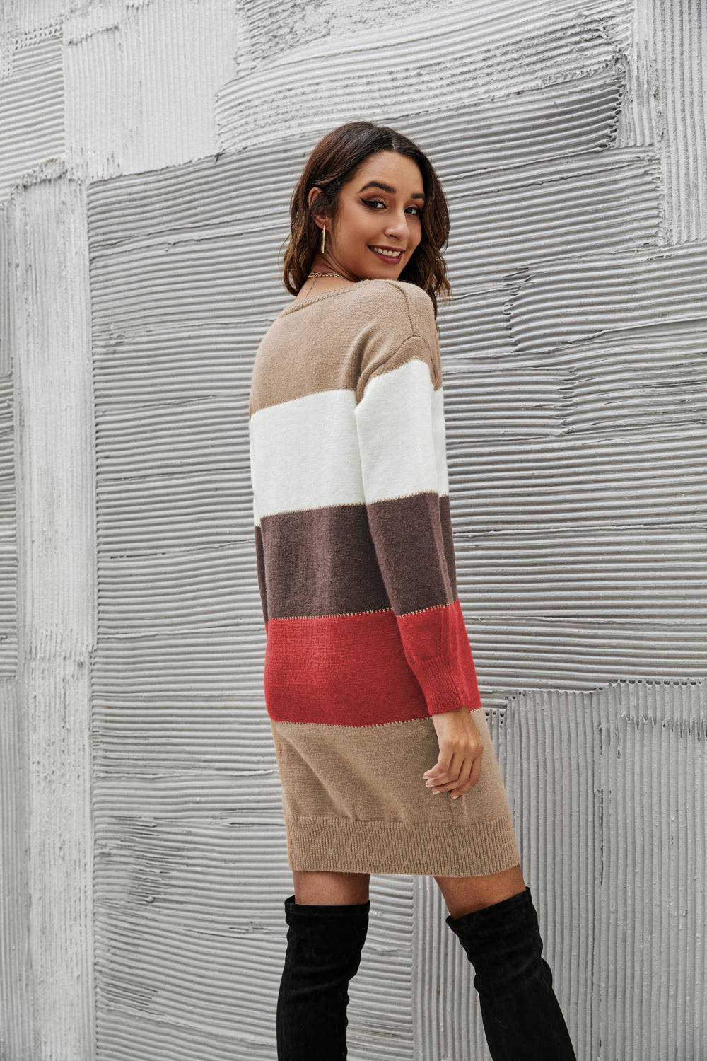 Striped Sweater Dress - Marie Lashaays 