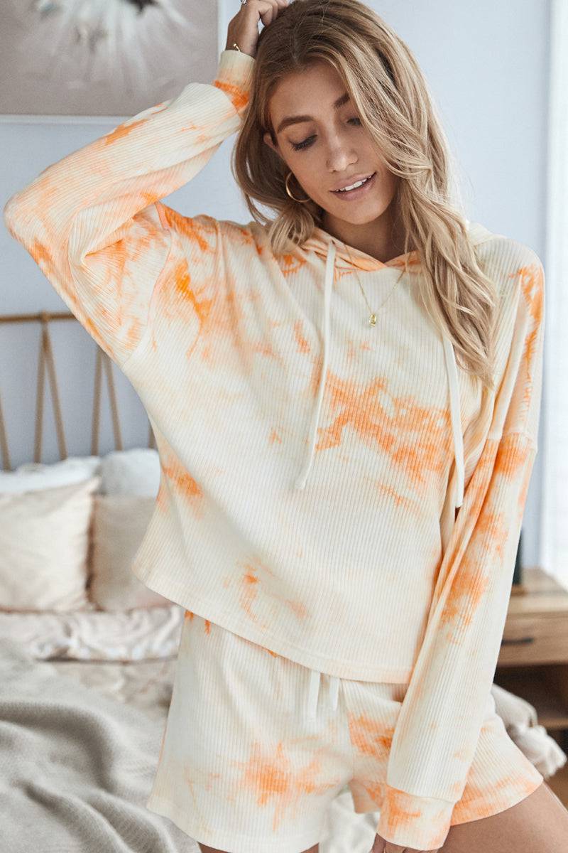 Tie Dye Hoodie and Shorts Lounge Set - Marie Lashaays 