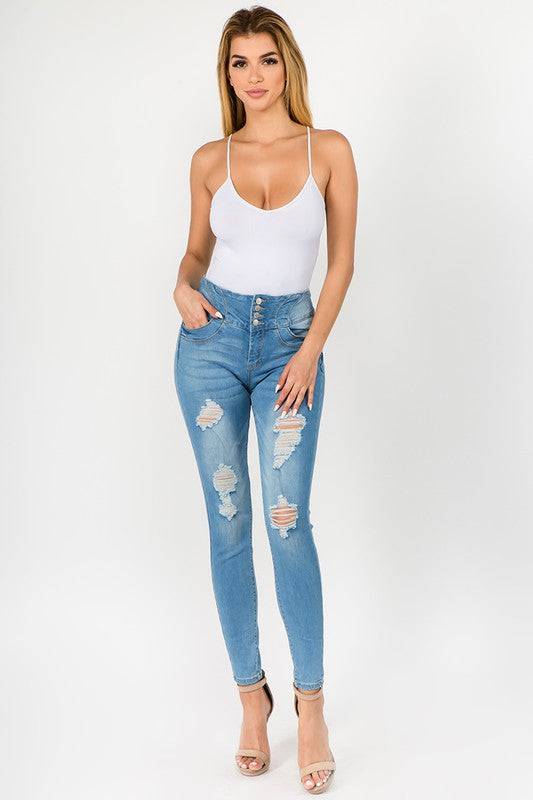 Ultra High Rise Ripped Jeans - Marie Lashaays 