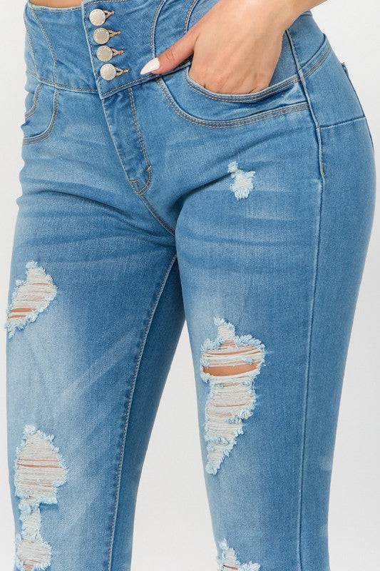 Ultra High Rise Ripped Jeans - Marie Lashaays 